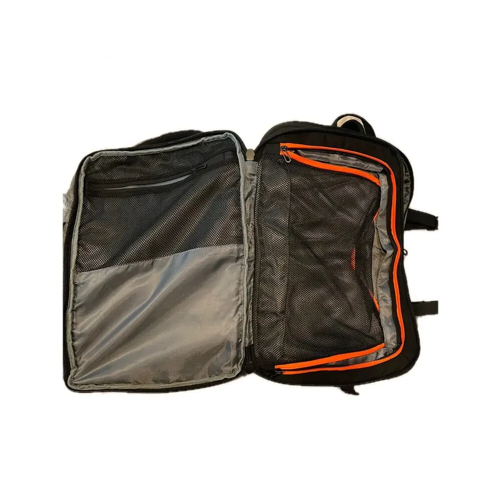 Clamshell Gray Black Padded Backpack 20